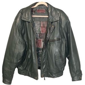 Vintage Leather Oversized Biker Jacket Size M - Rare Find, great condition!